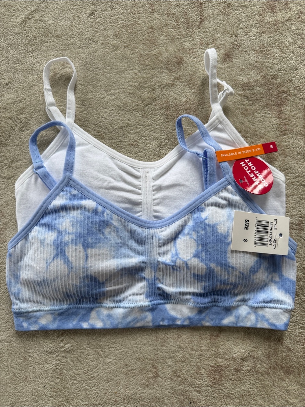 Maidenform Girls Tie-Dye Bralette - Blue & White